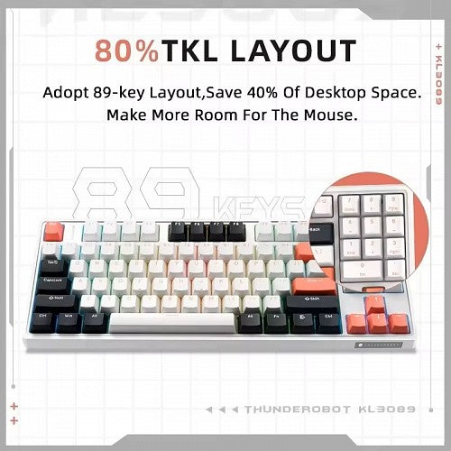 Thunderobot KG3089 Wired Mechanical Keyboard Red switch White Thunderobot KG3089 Wired Mechanical Keyboard Red switch White